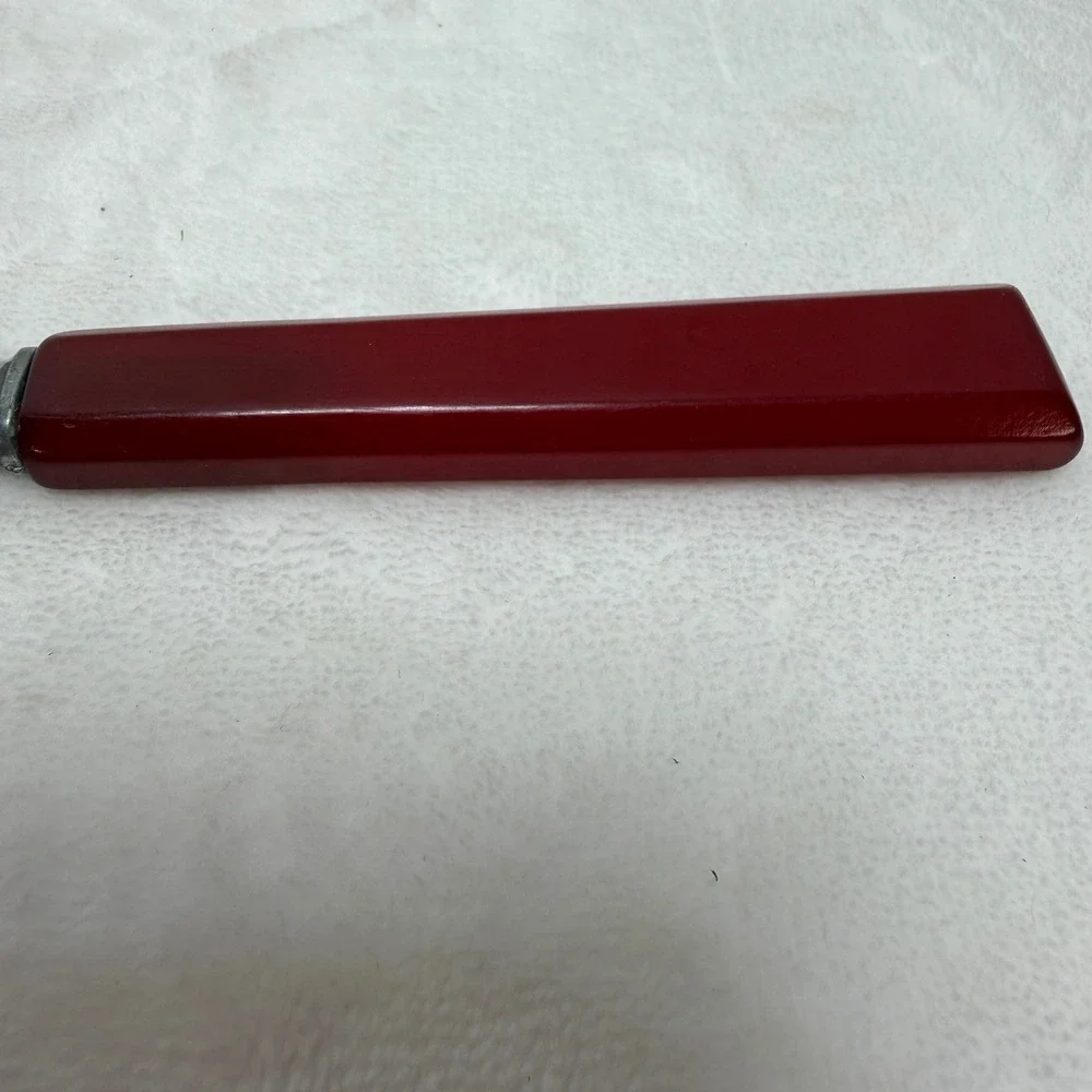 VTG Red Bakelite Handle Cake Pie Cutter Server Comb Edge MCM 9.5